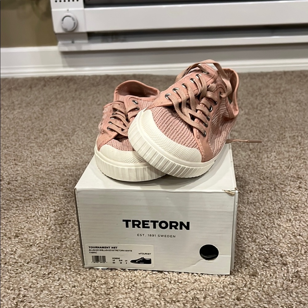 Tretorn Pink Canvas Sneakers Casual Low-Top